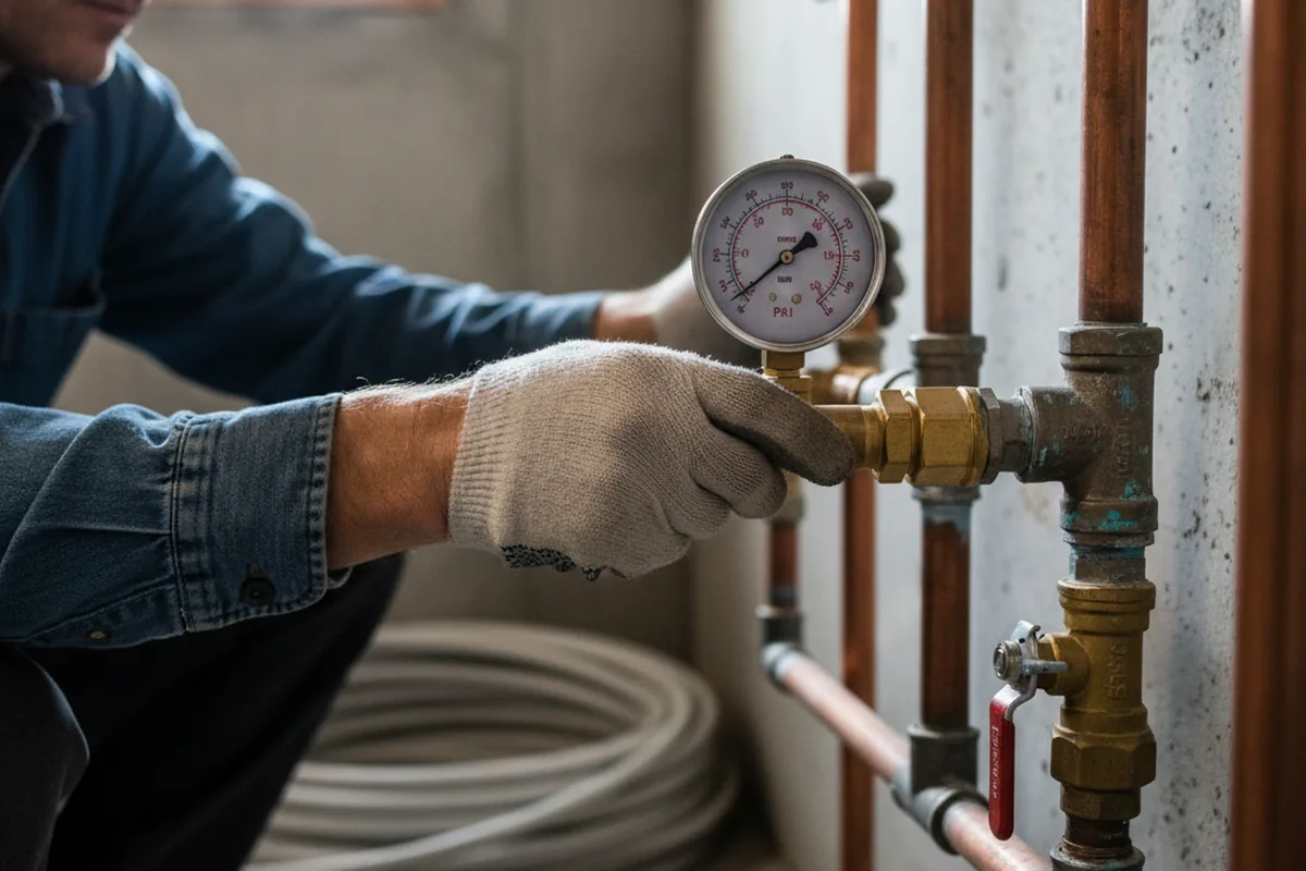 Pressure testing a repaired line during Water Line Repair in Oakland City